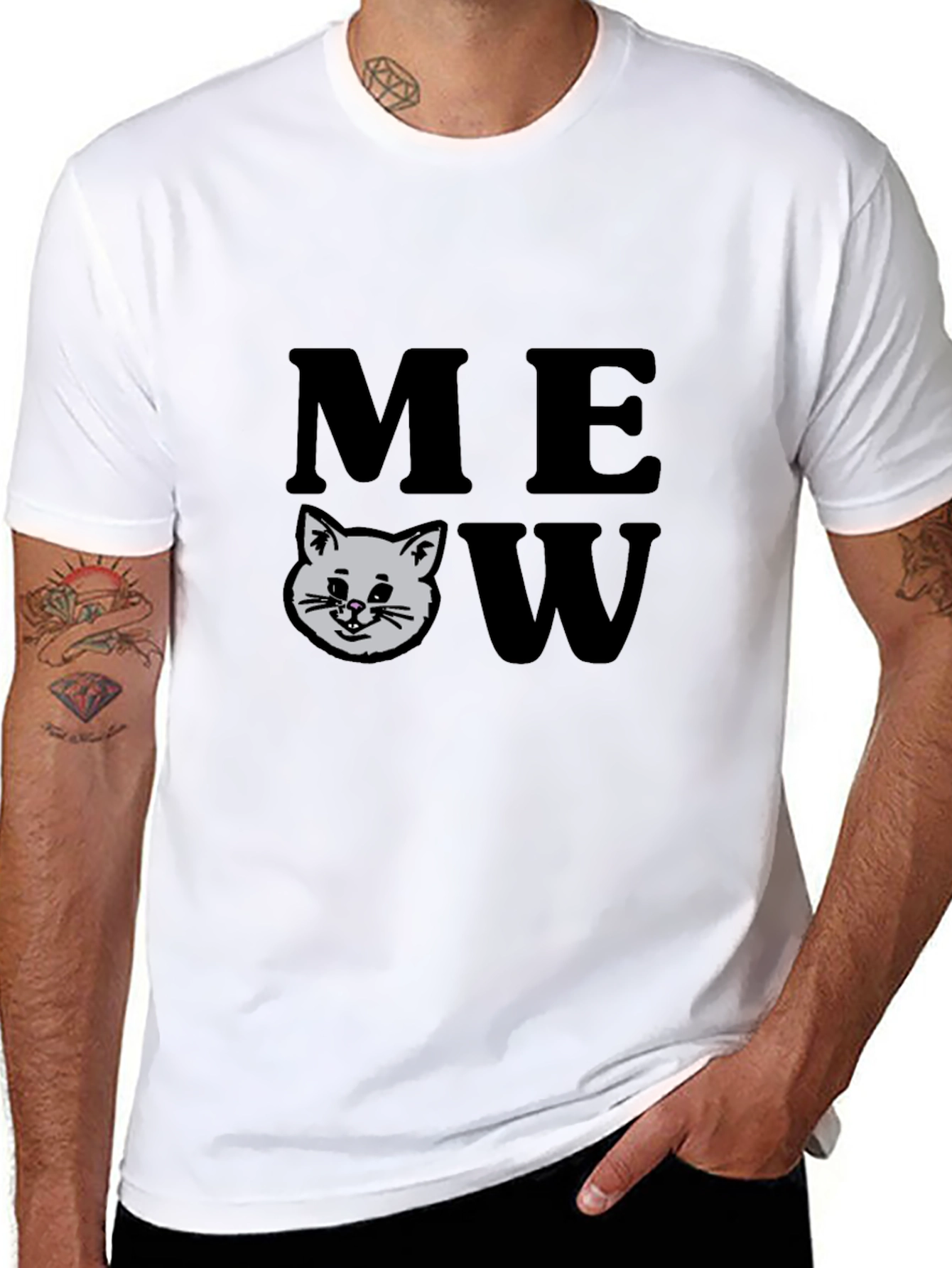 Meow Cat Graphic Tee - Trendy Unisex Shirt