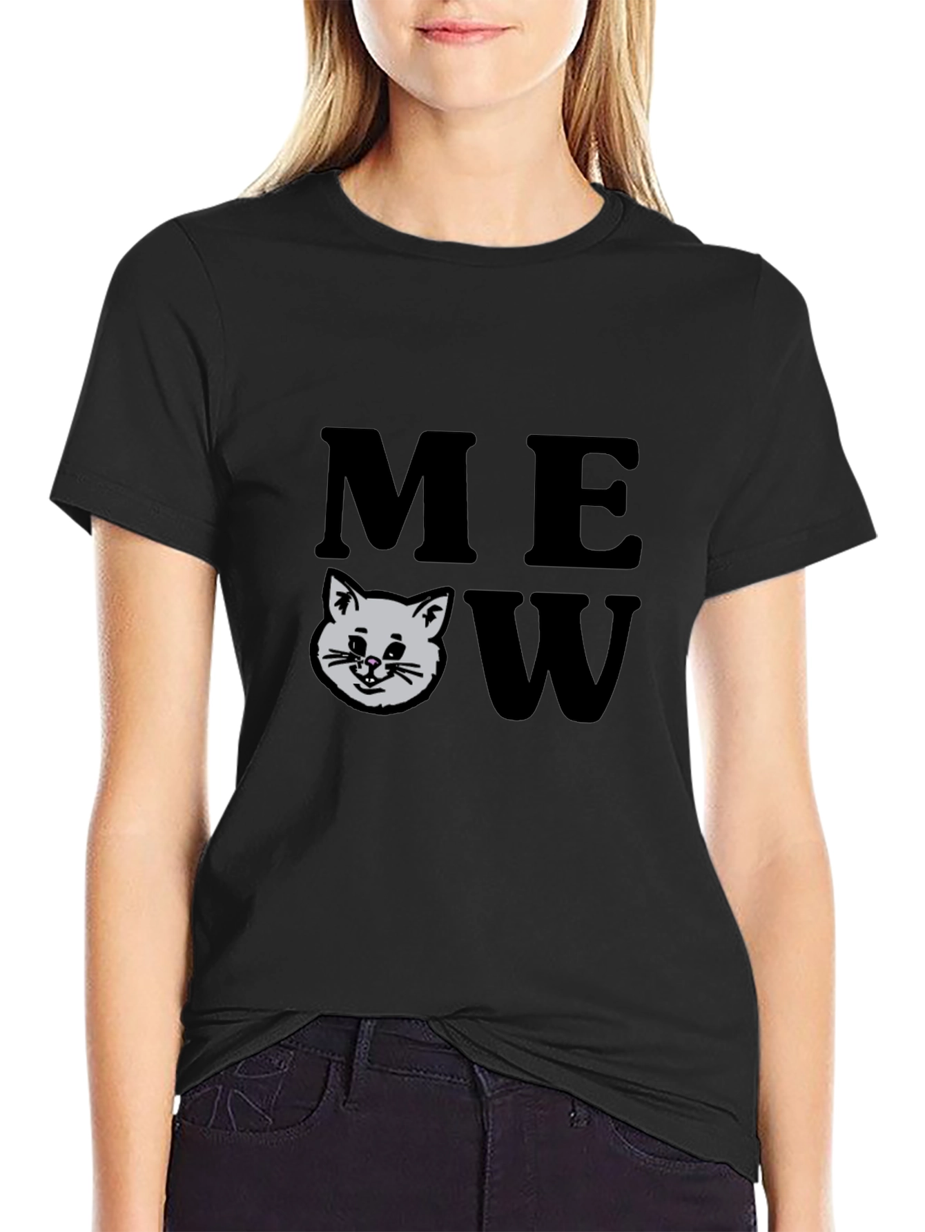 Meow Cat Graphic Tee - Trendy Unisex Shirt