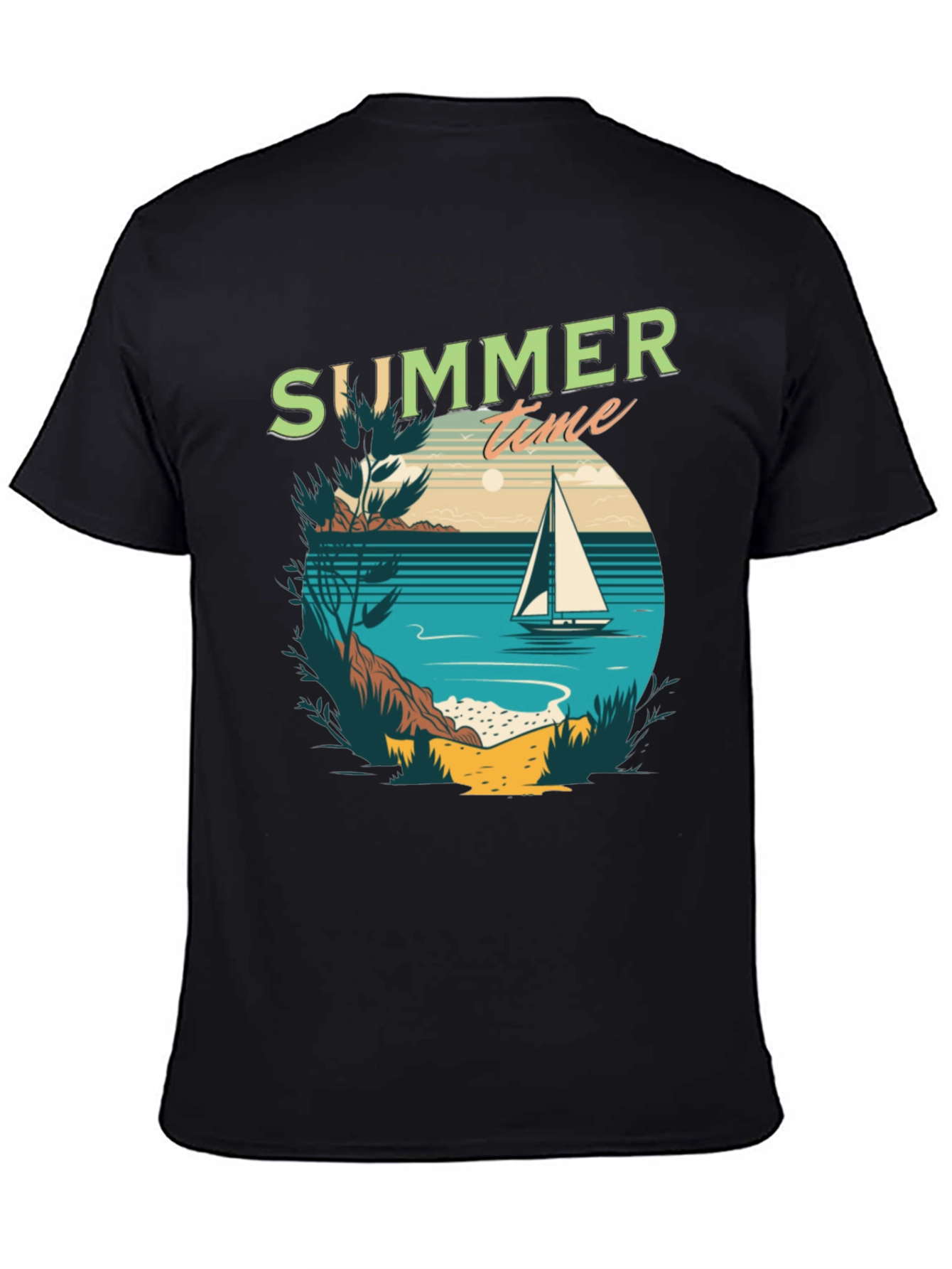Summer Time Sailboat Graphic T-Shirt