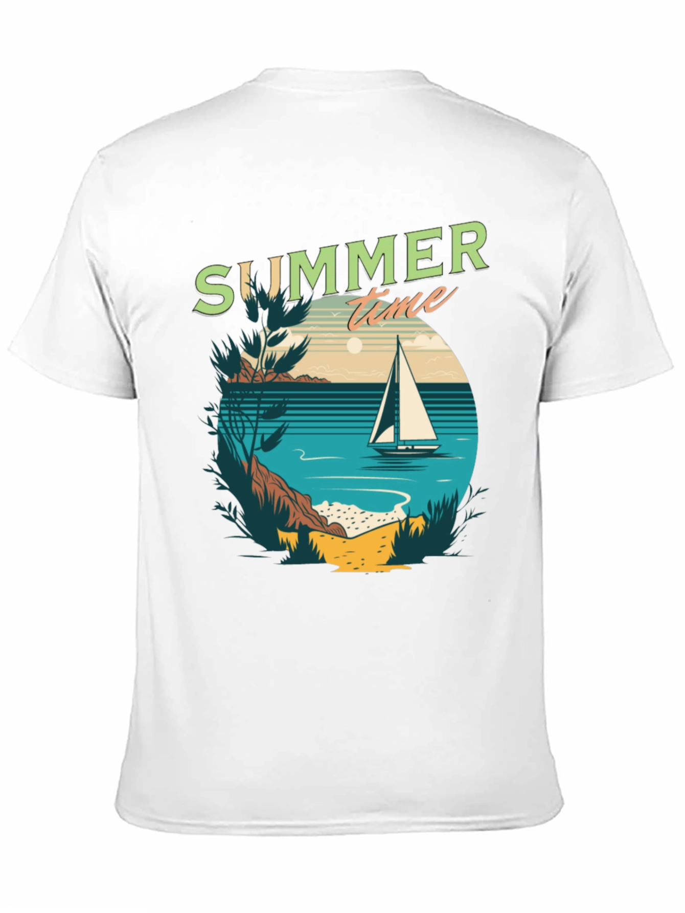 Summer Time Sailboat Graphic T-Shirt