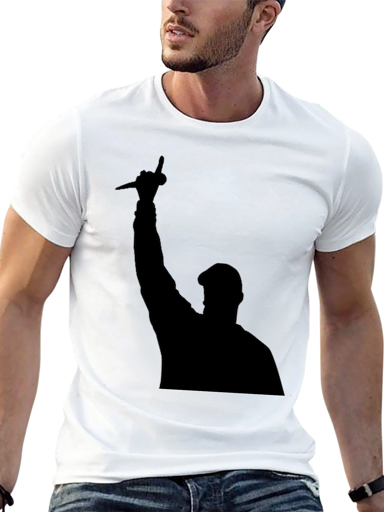 Silhouette Graphic Tee - Bold Black Statement Shirt