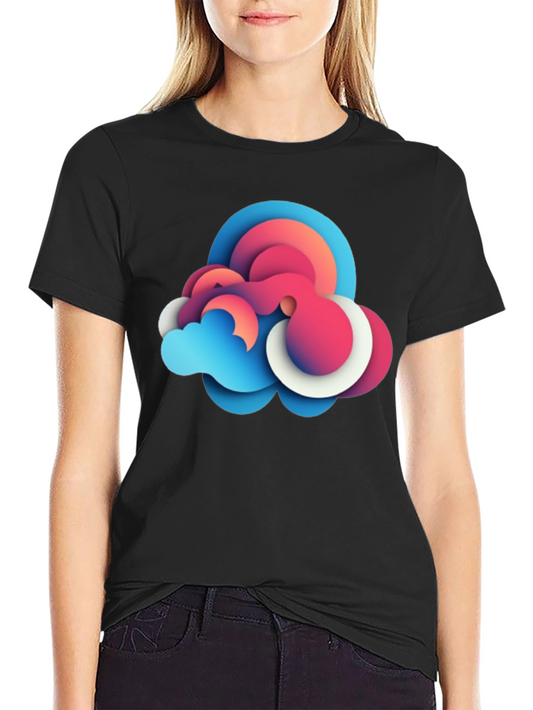 Abstract Cloud Graphic Tee - Modern Design