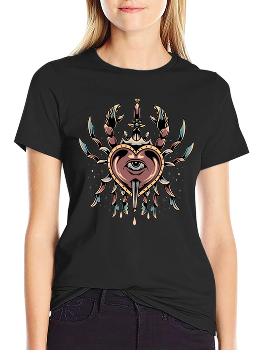 Heart Eye Crab Tattoo T-Shirt