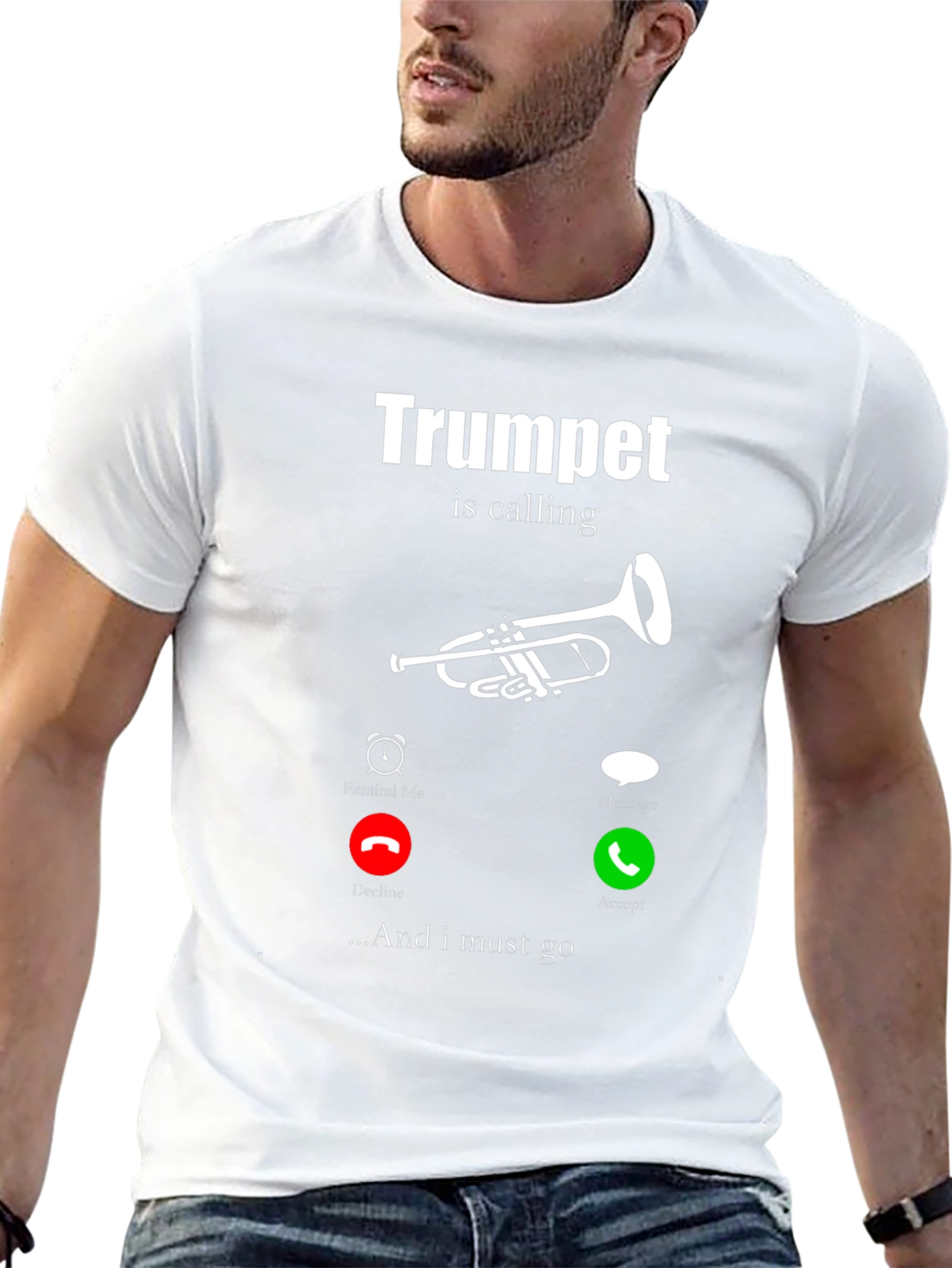 Trumpet Calling Graphic Tee - Musician Humor T-Shirt