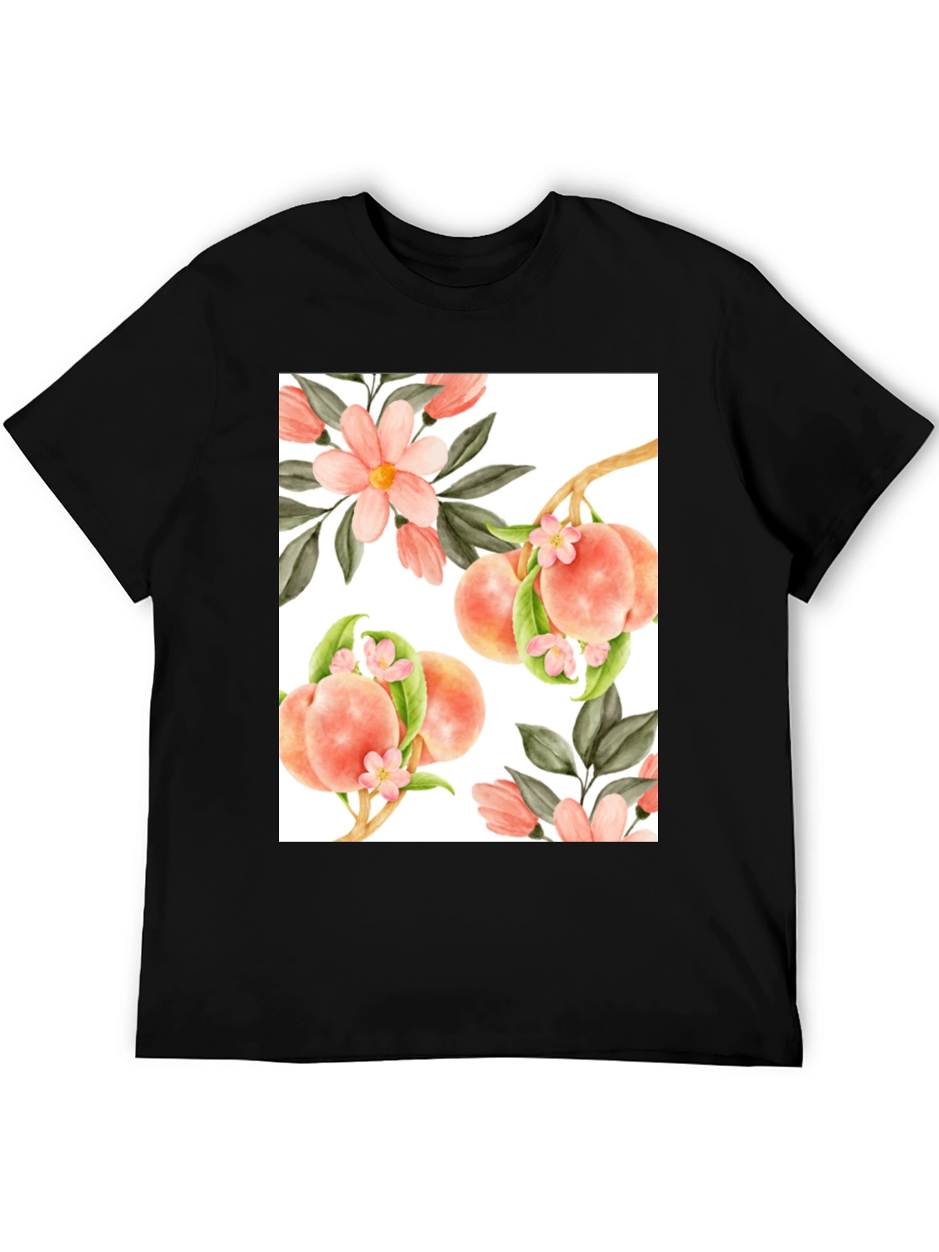 Peach Floral T-Shirt - Unique Design