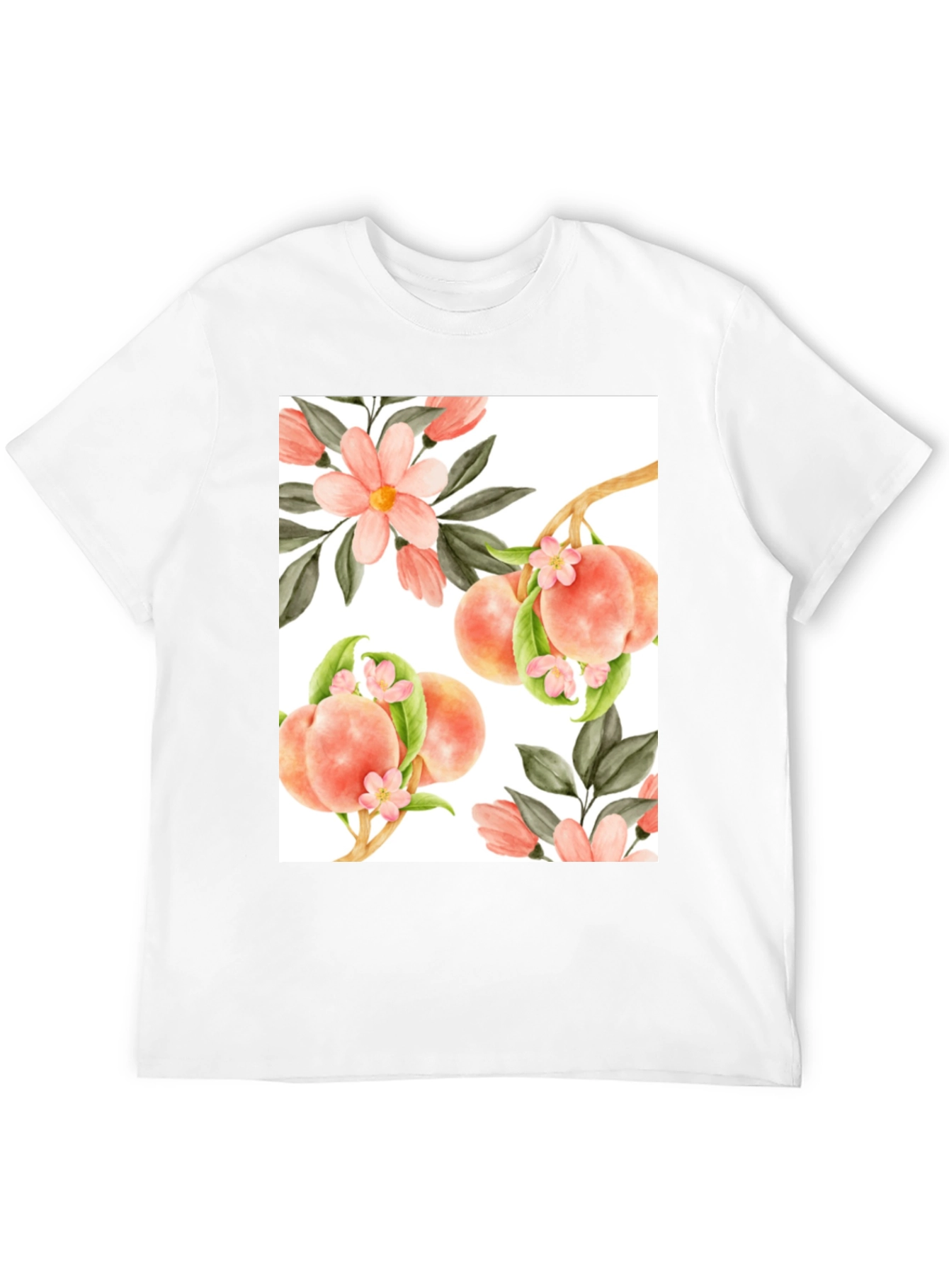Peach Floral T-Shirt - Unique Design