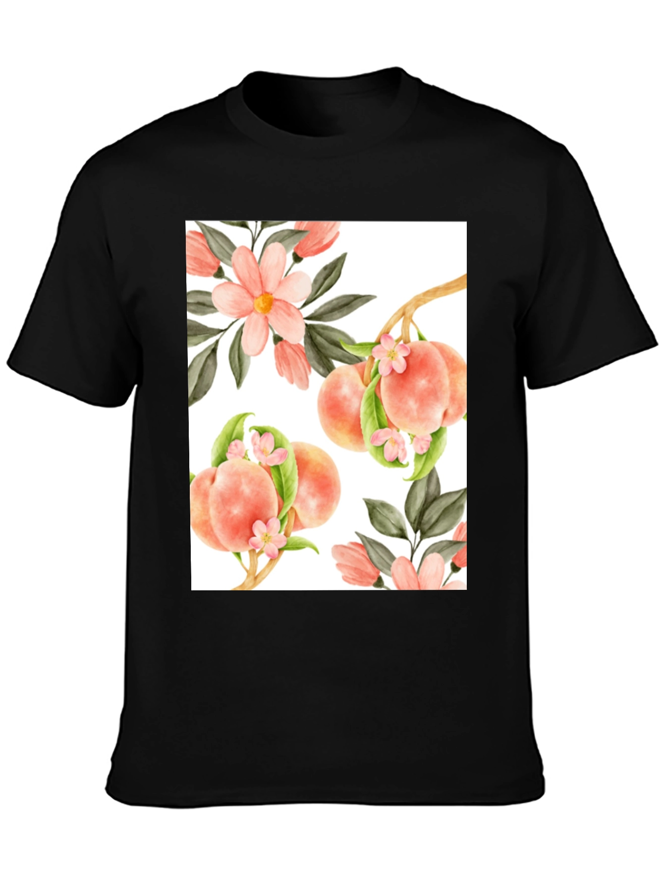 Peach Floral T-Shirt - Unique Design
