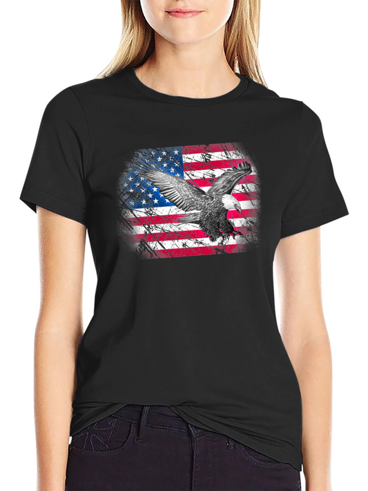 American Flag Eagle Graphic T-Shirt