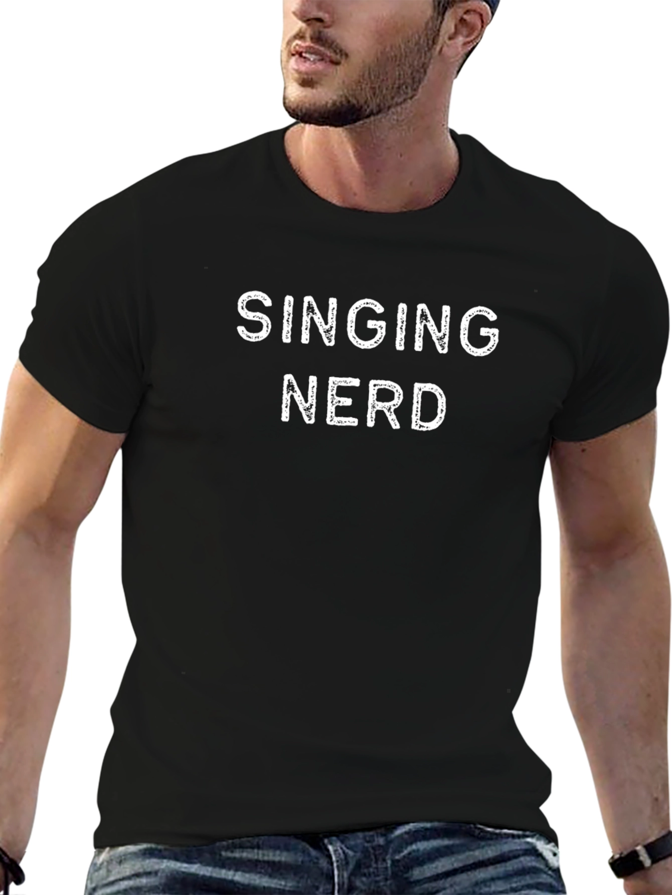 Singing Nerd Black Graphic Tee