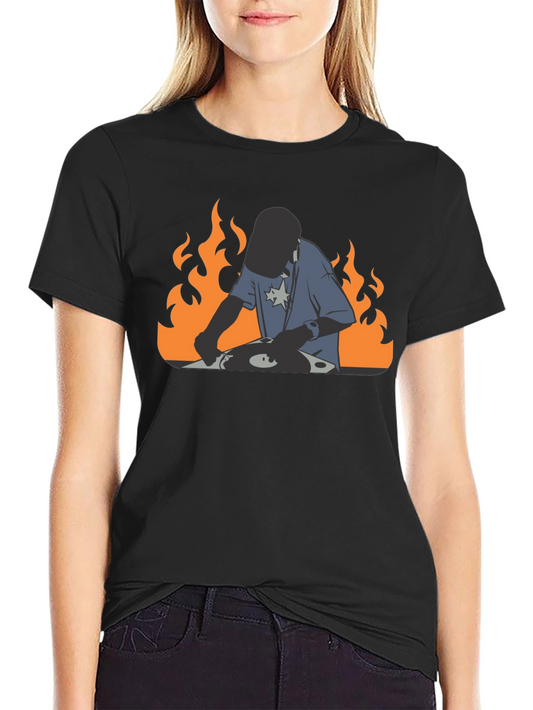DJ on Fire Graphic Tee - Cool DJing Shirt