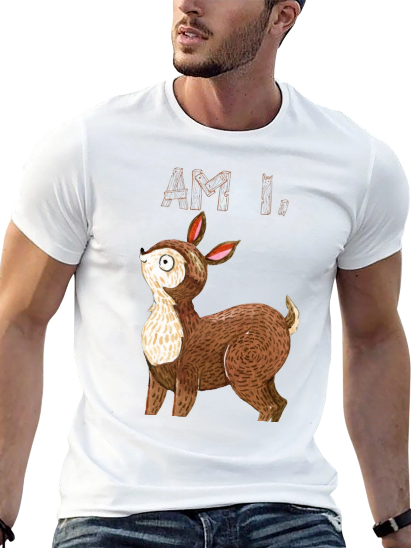 Am I Deer? Graphic Tee - Black Cotton T-Shirt