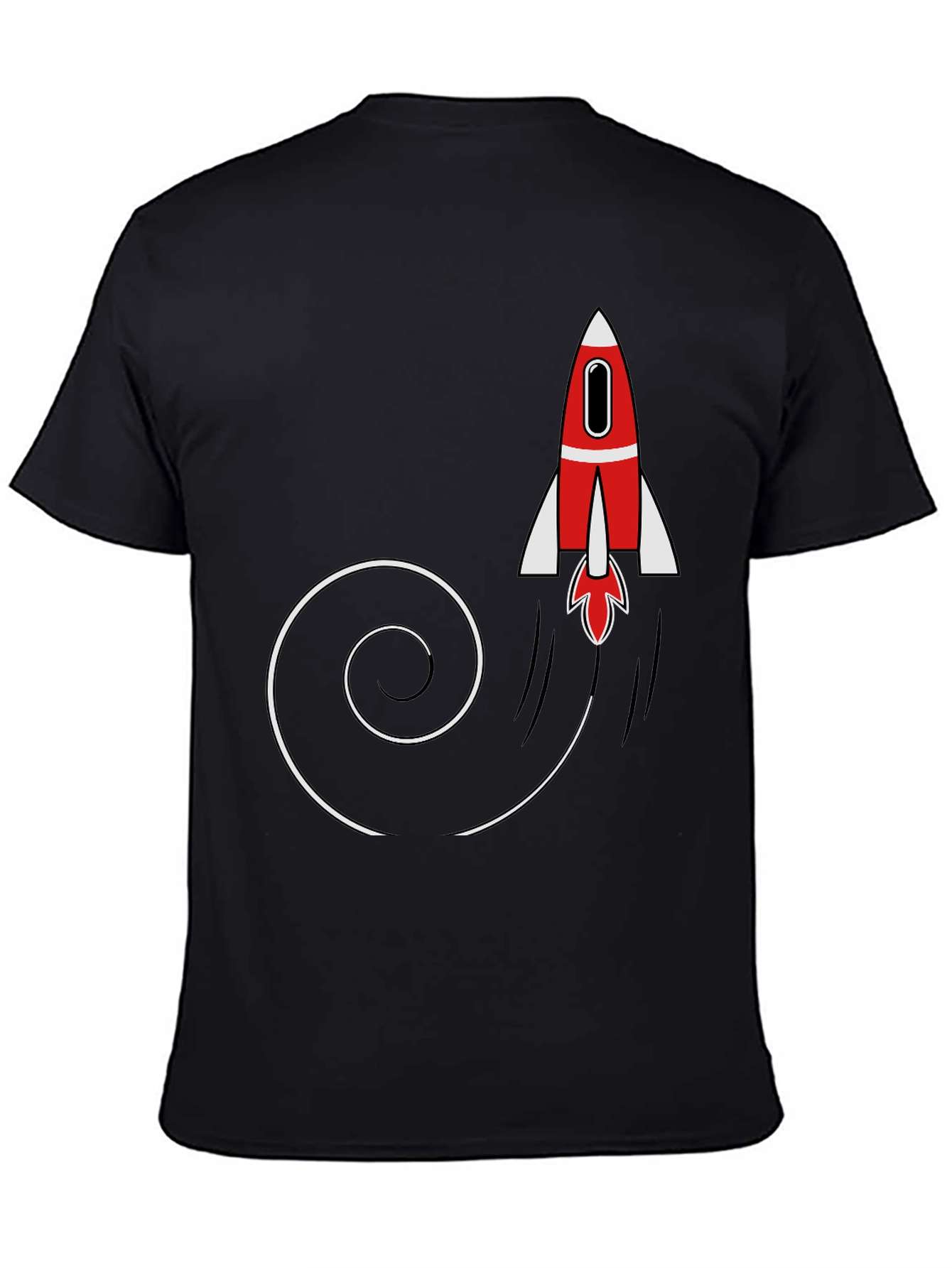 Rocket Launch Mens Black Graphic T-Shirt