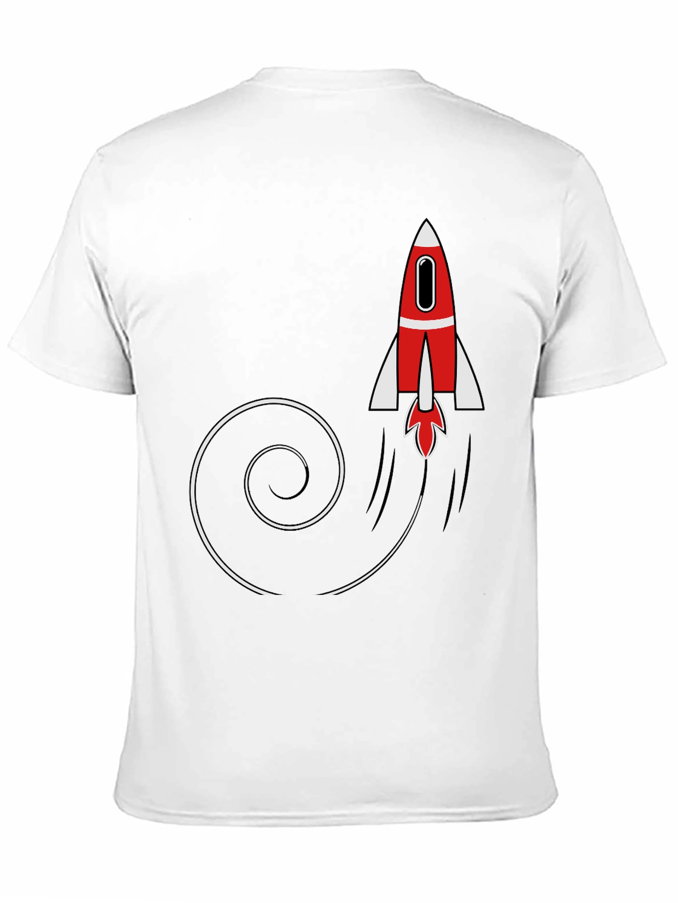 Rocket Launch Mens Black Graphic T-Shirt