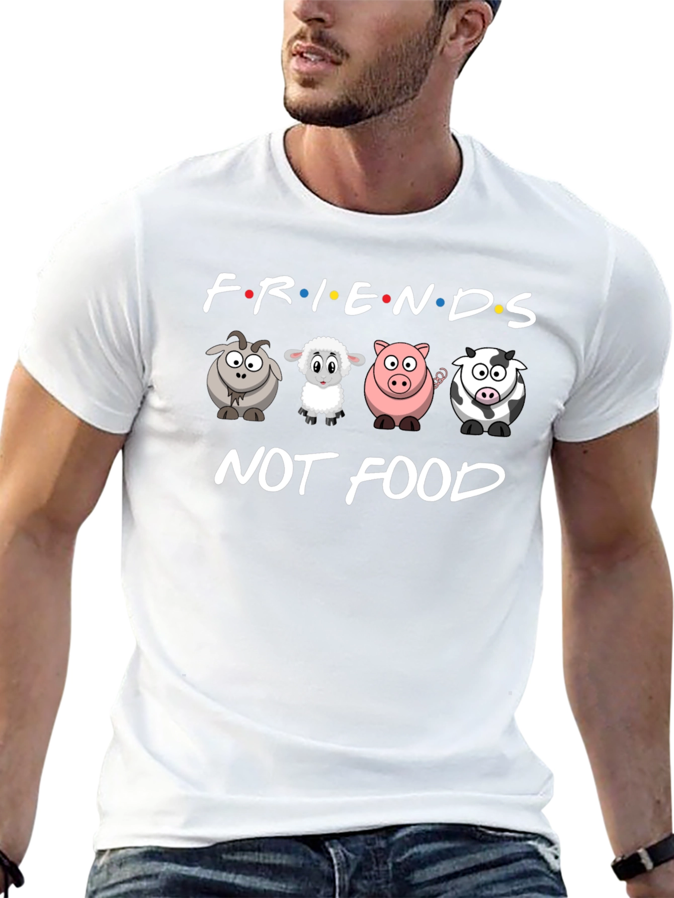 Friends Not Food T-Shirt Vegan Animal Lover Tee