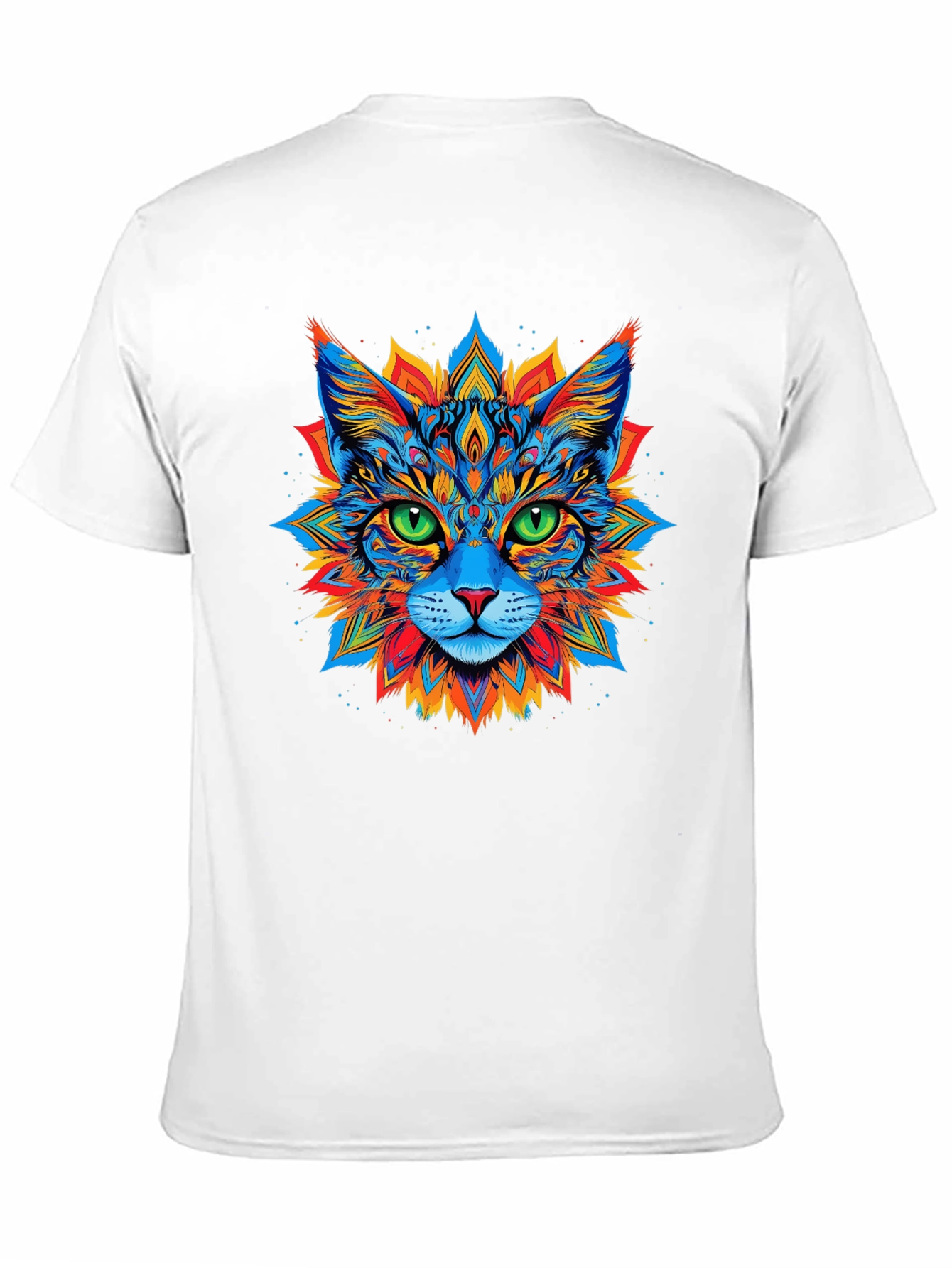 Psychedelic Cat Graphic Tee - Black T-Shirt