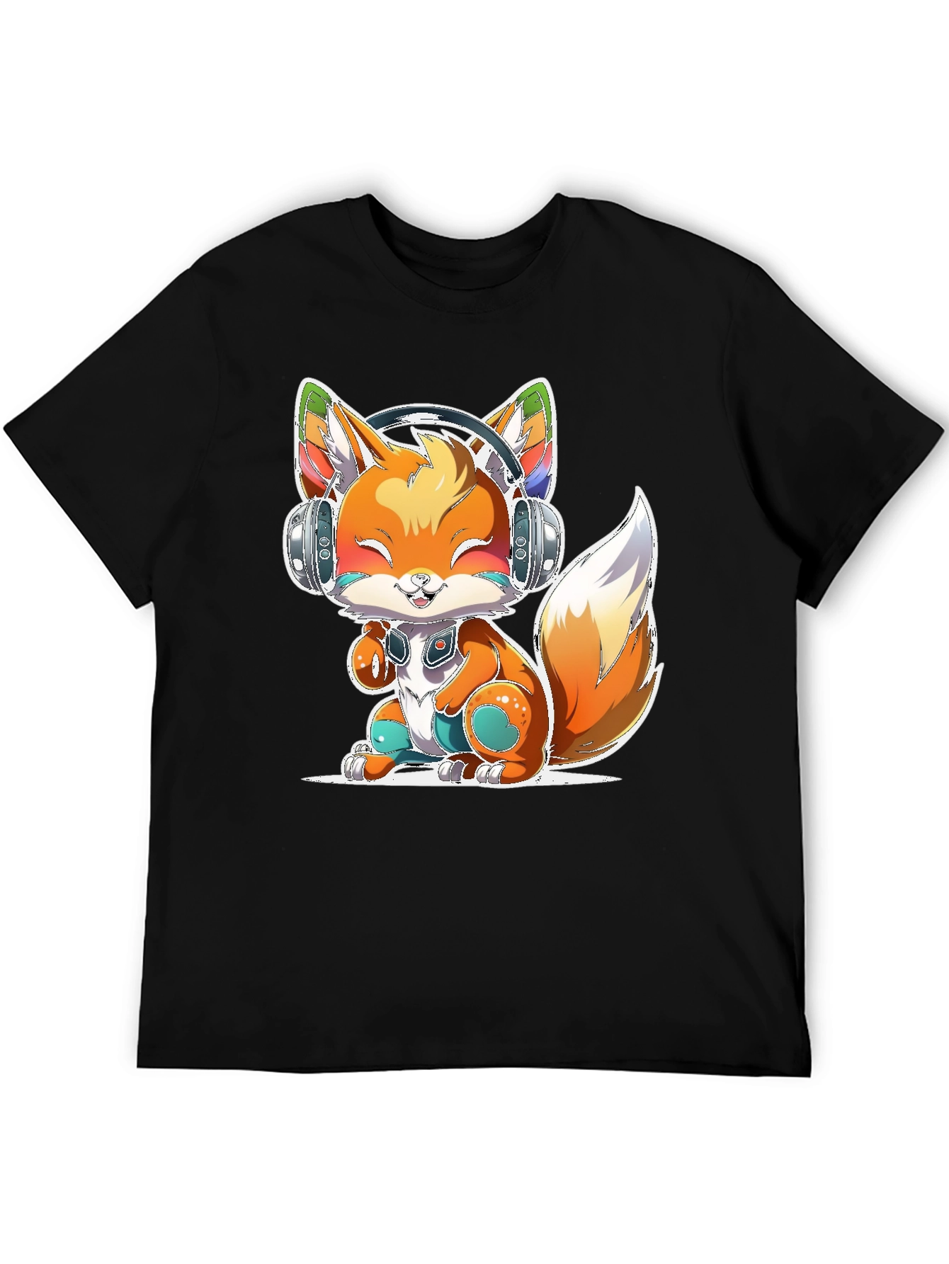 Cute Fox with Headphones T-Shirt