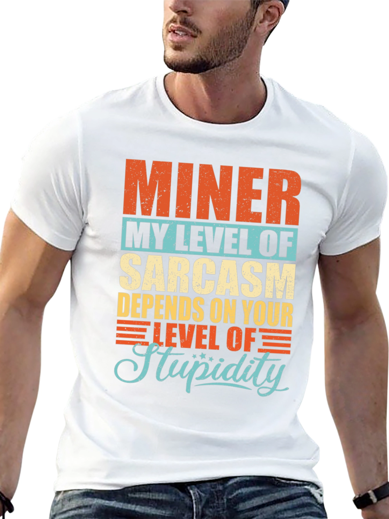 Miner Sarcasm Level Mens Graphic T-Shirt