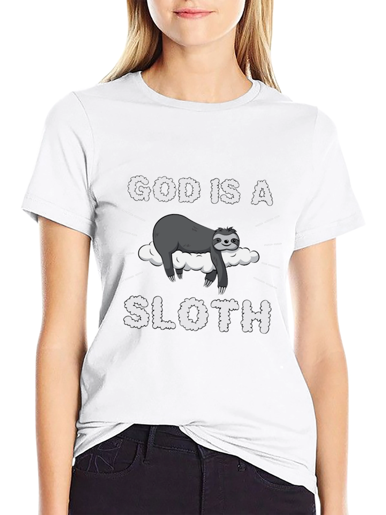 God is a Sloth Funny Graphic Tee