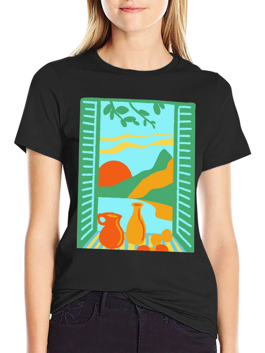 Artistic Window Still Life Graphic Tee