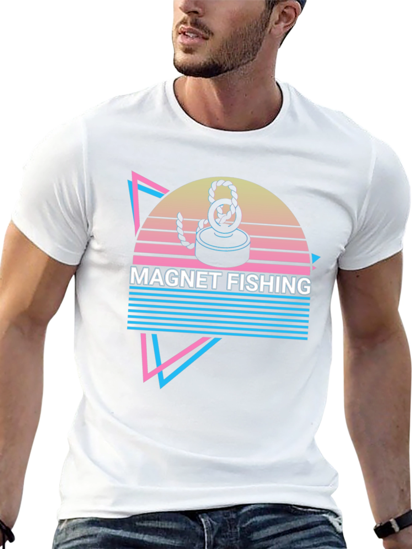 Magnet Fishing Retro T-Shirt Cool Hobby Tee