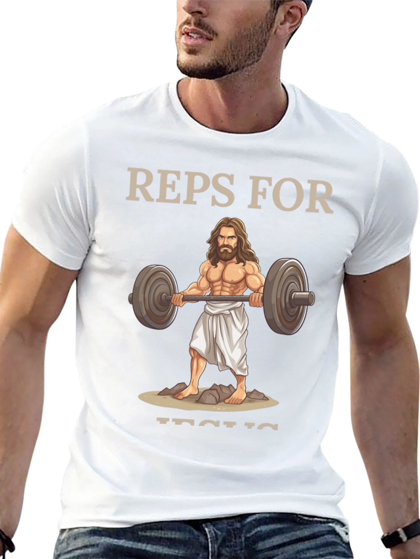Reps For Jesus T-Shirt | Weightlifting Christian Tee