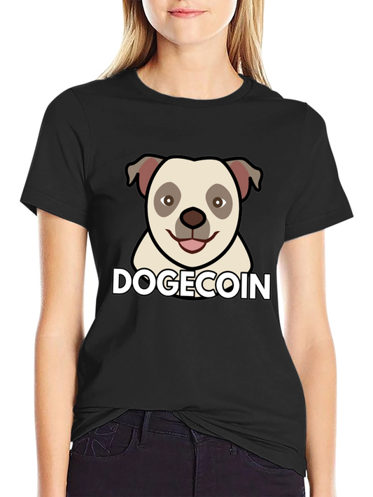 Dogecoin Graphic Tee - Black Cotton Blend T-Shirt