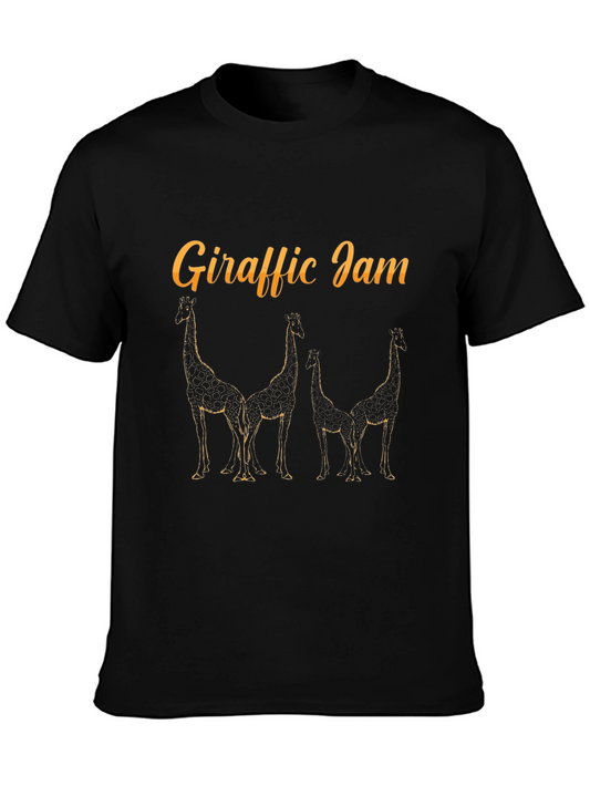 Giraffe Jam Black T-Shirt - Unique Design