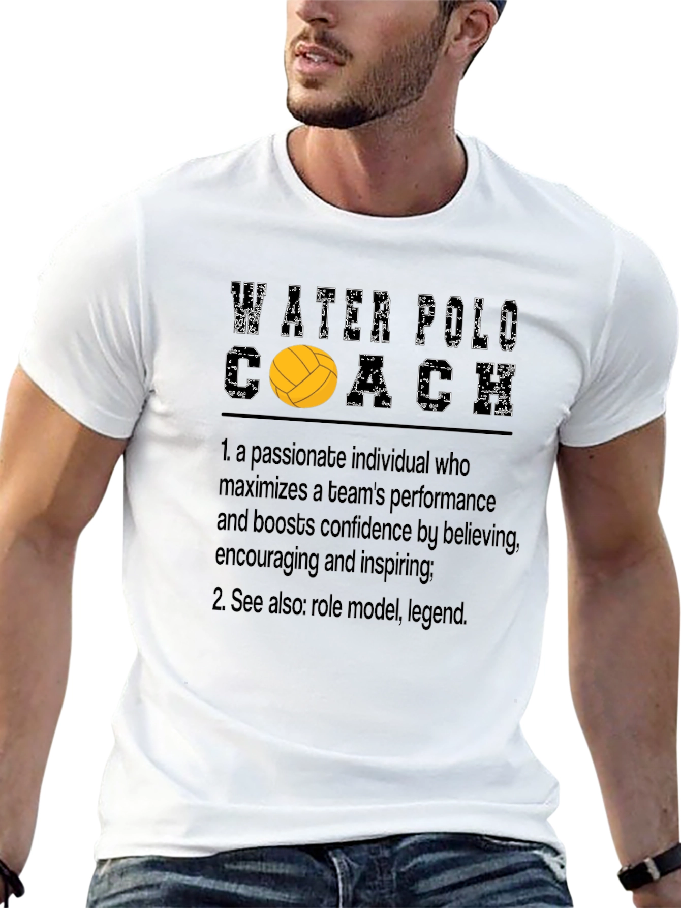 Water Polo Coach T-Shirt: Passionate Role Model Tee