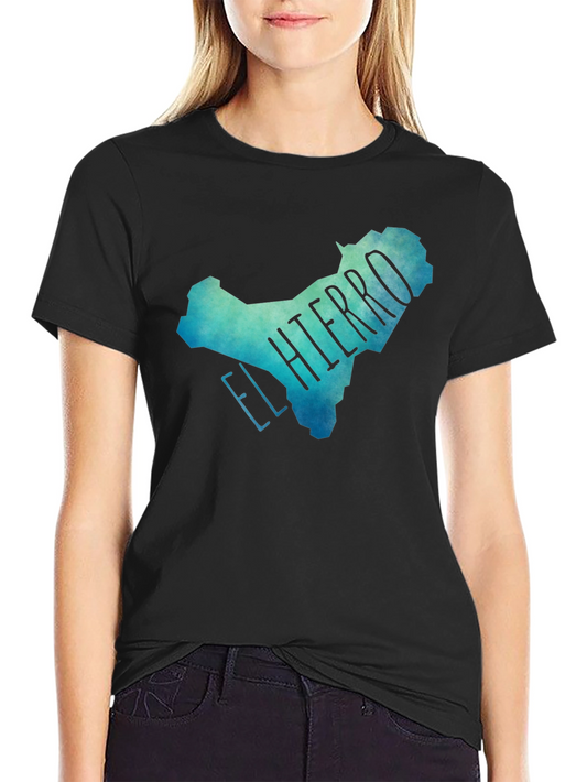 El Hierro Island Graphic Tee - Black Cotton T-Shirt