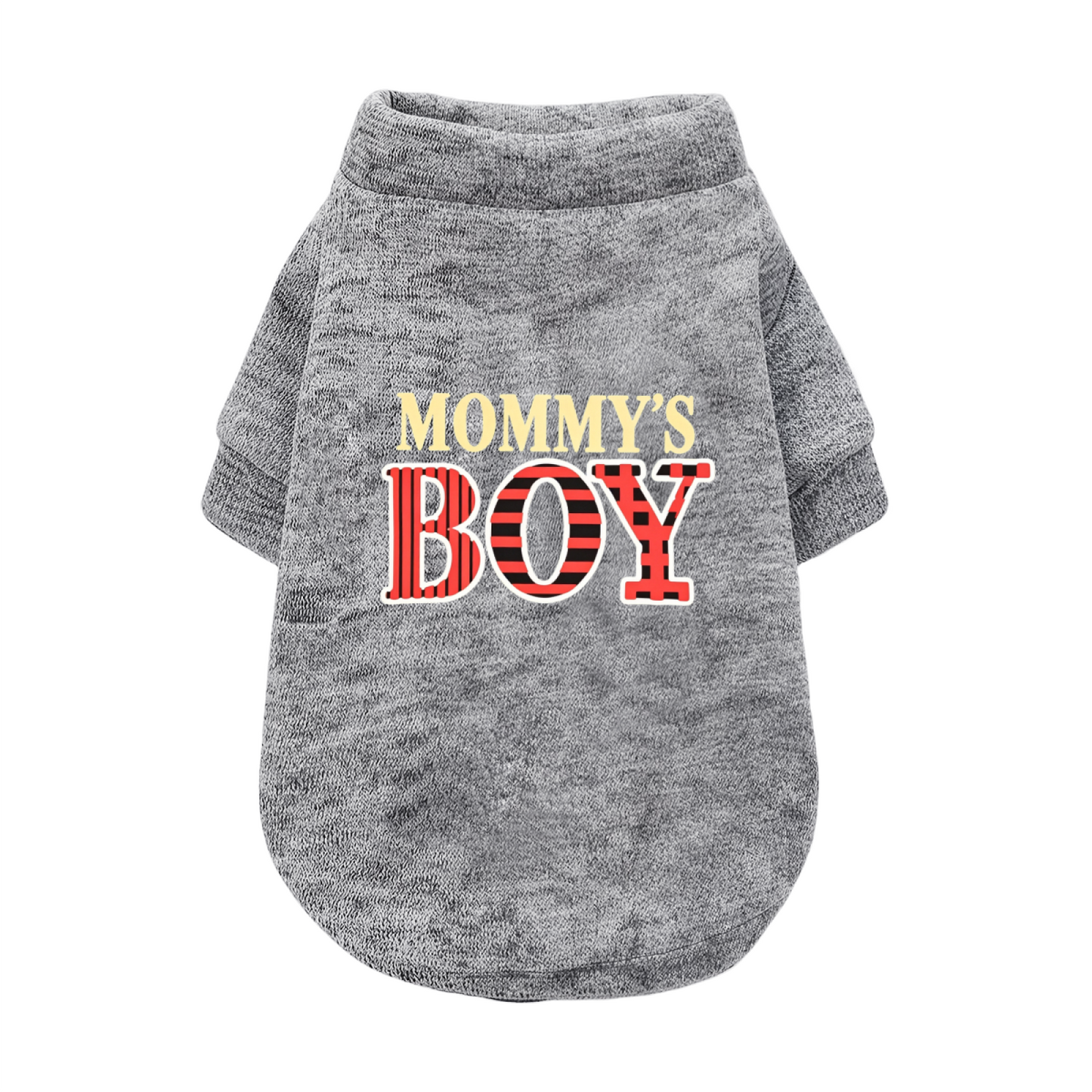 Plaid Mommy's Boy Black Pet Sweater, Stylish Boy Fur Baby Outfit