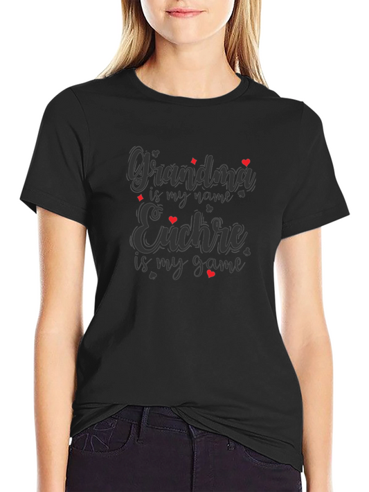 Grandma Euchre Game T-Shirt Black