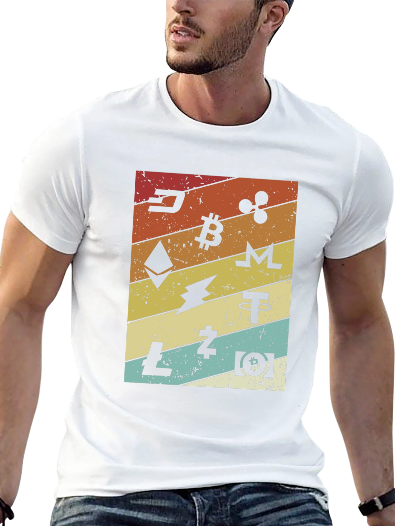 Crypto Currency Graphic Print T-Shirt - Retro Style