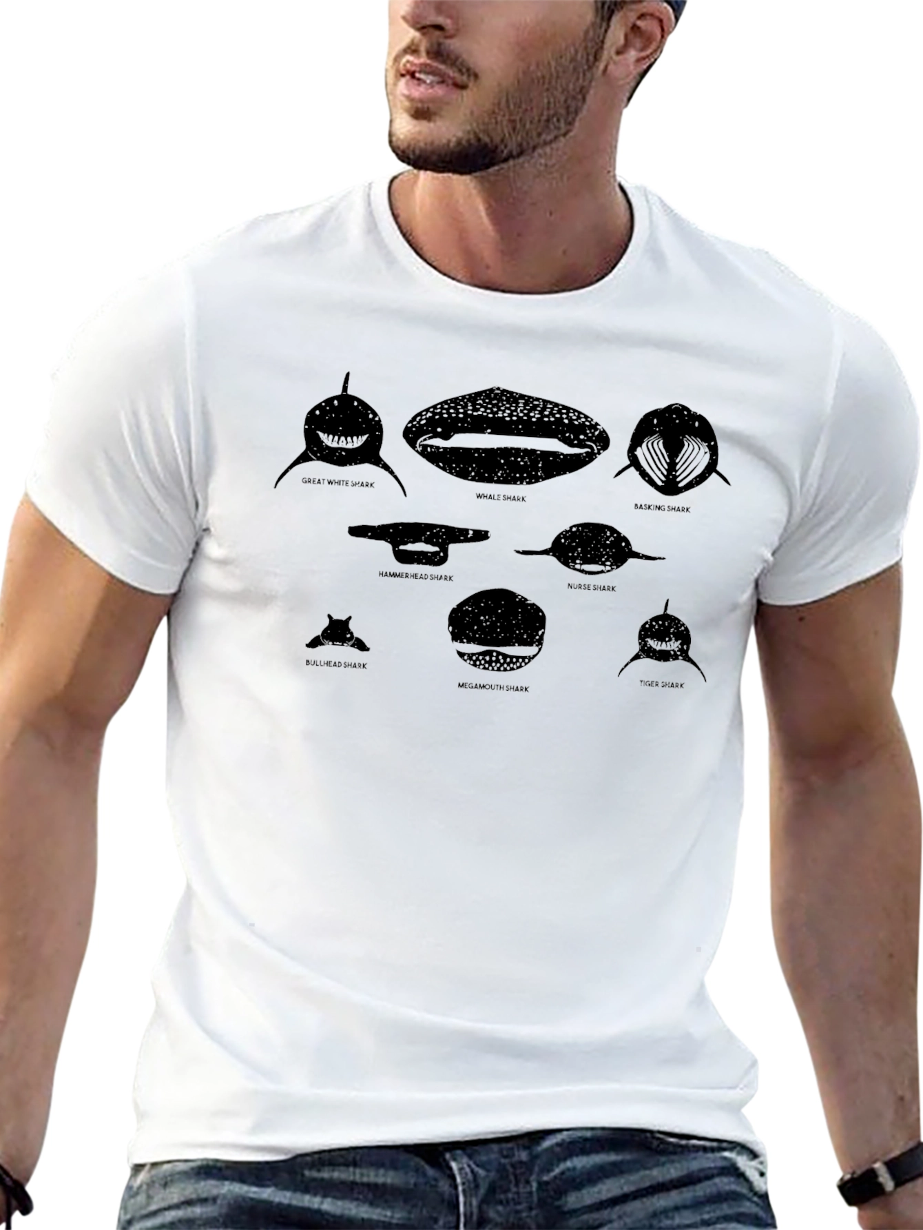 Shark Species Black T-Shirt