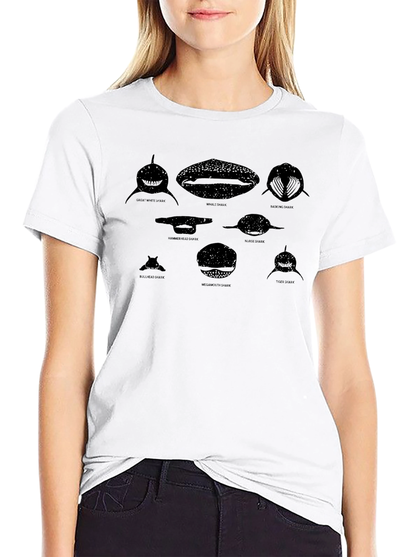 Shark Species Black T-Shirt