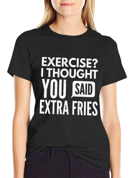 Funny Extra Fries Black T-Shirt