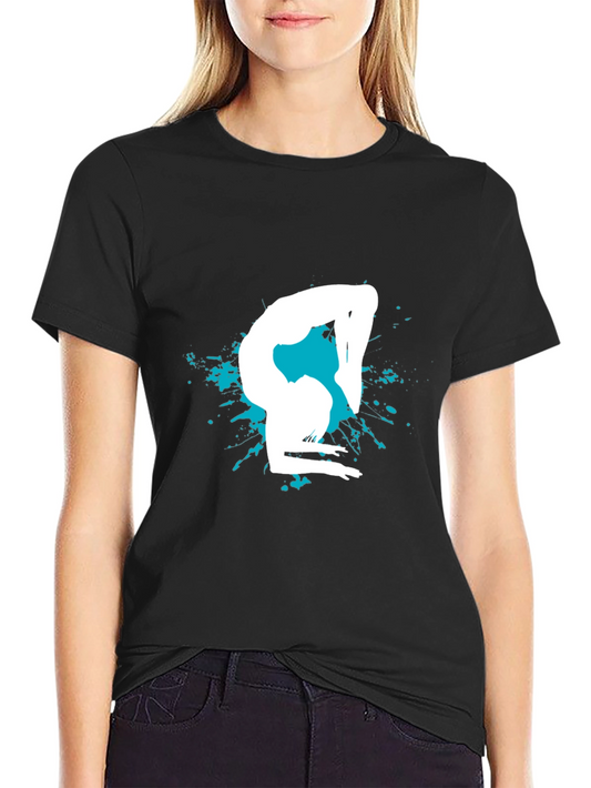 Gymnast Silhouette Graphic Tee - Black