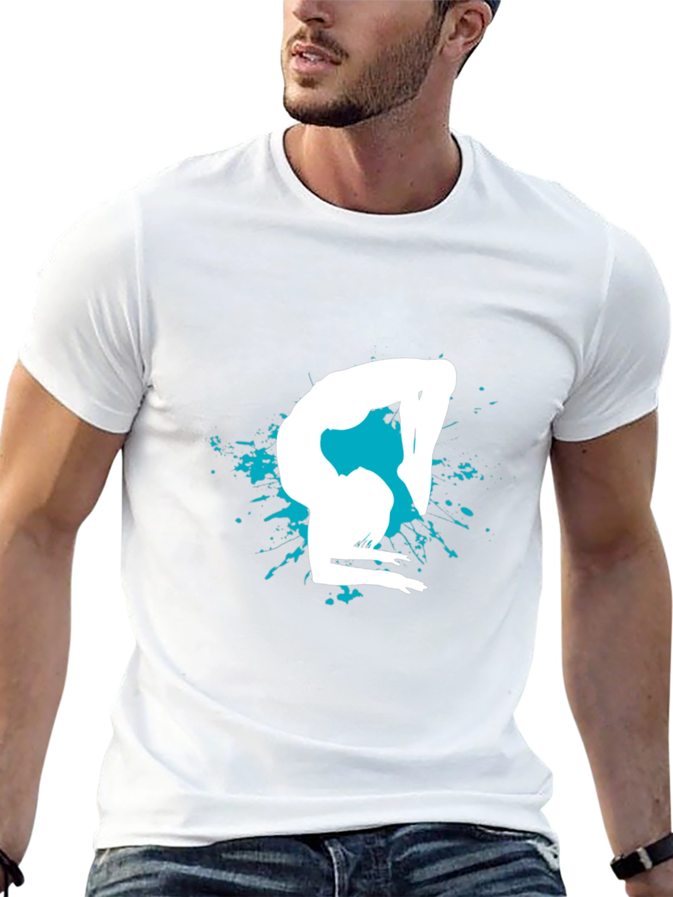 Gymnast Silhouette Graphic Tee - Black