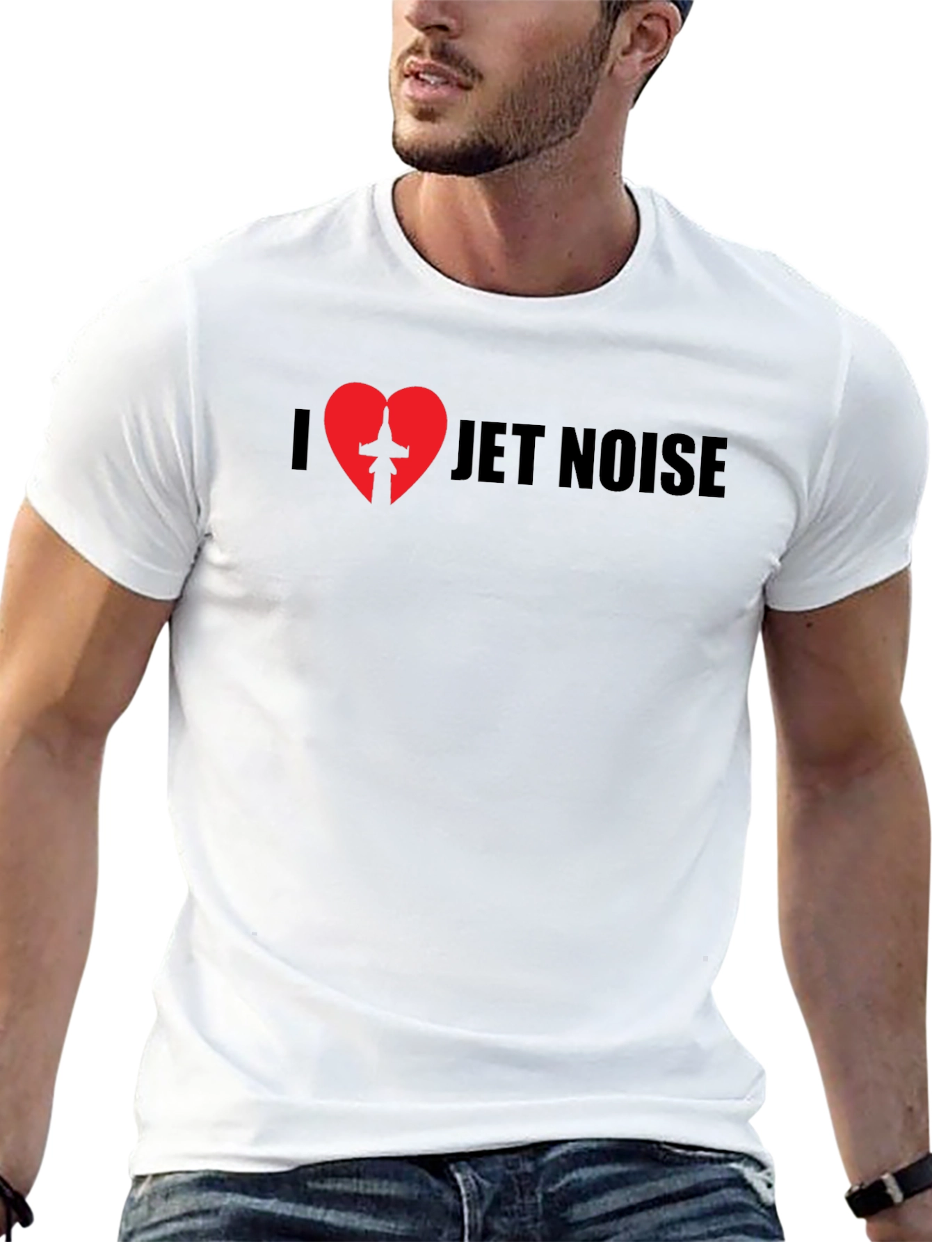 I Love Jet Noise Black Graphic T-Shirt