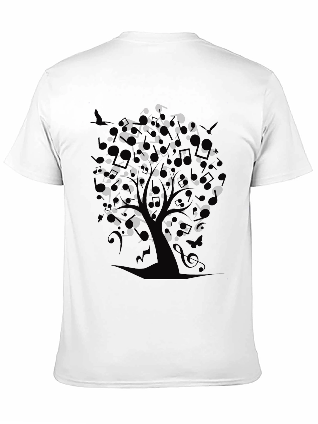 Musical Tree Graphic Black T-Shirt