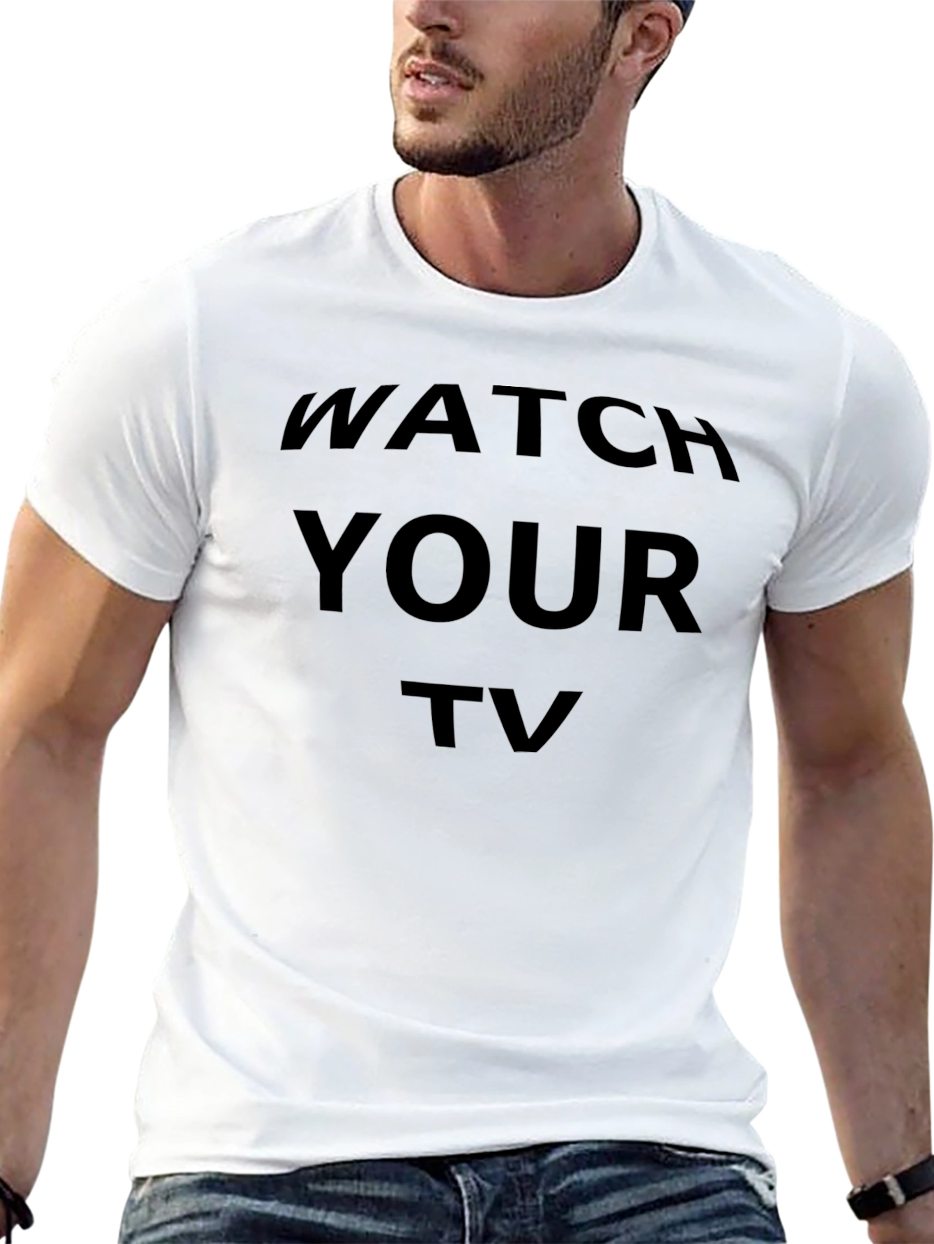 Watch Your TV Black Graphic Tee