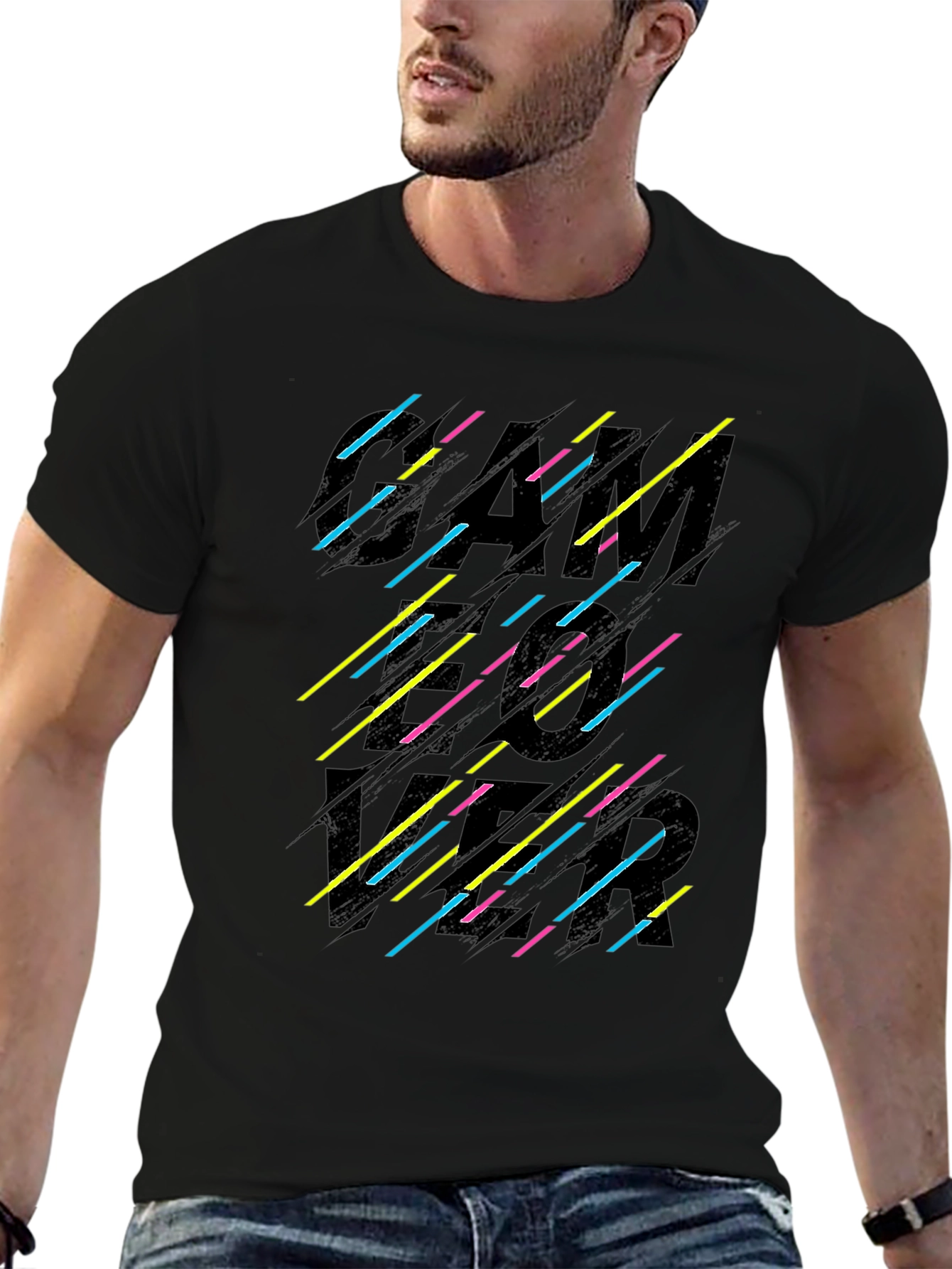 Retro Gamer Graphic Black T-Shirt
