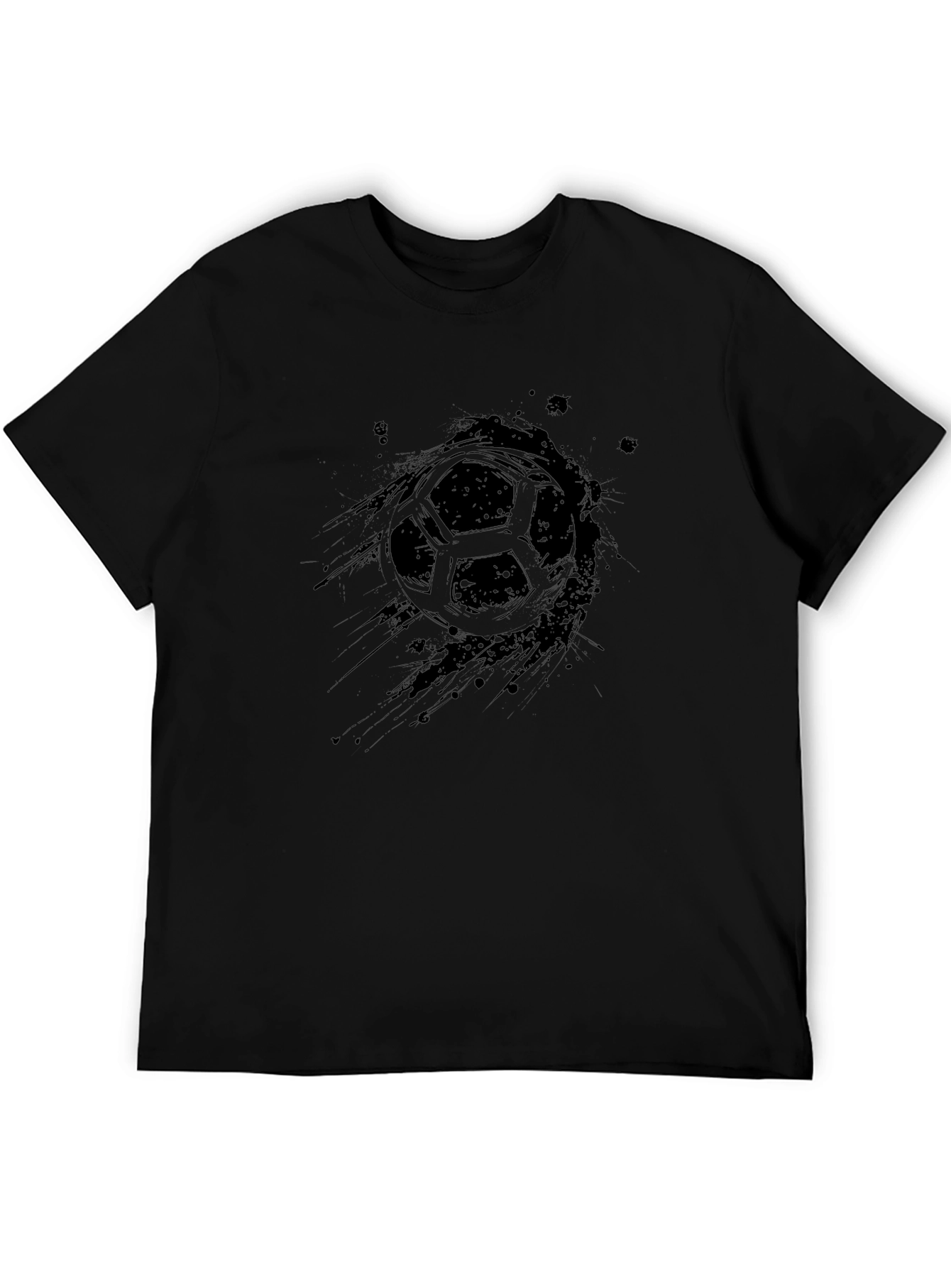 Soccer Ball Graphic Black T-Shirt