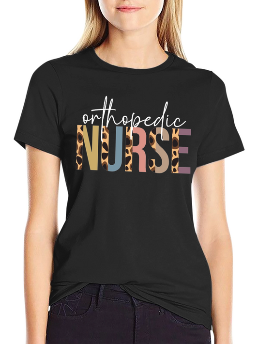Orthopedic Nurse T-Shirt: Leopard Print Design