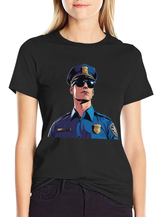 Cool Cop Graphic Tee - Black Cotton Blend