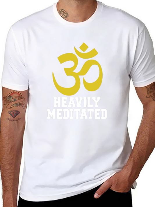 Heavily Meditated Graphic Tee - Black Cotton Blend