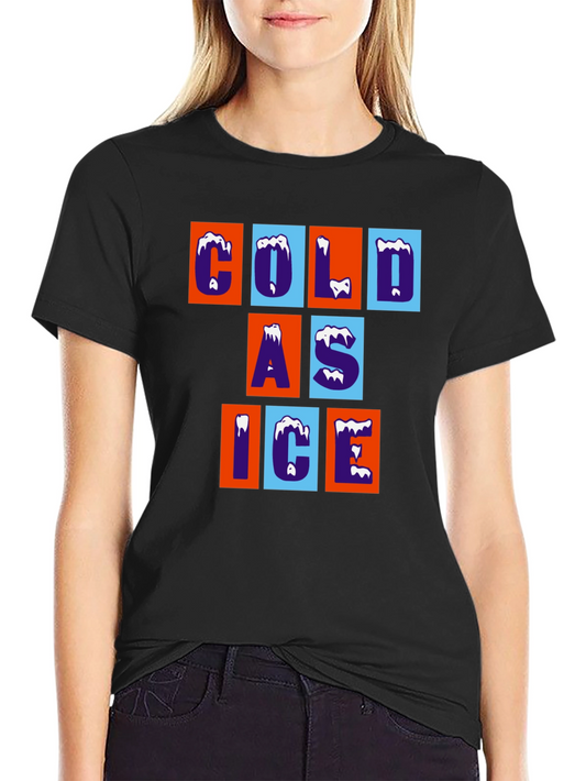 Cold As Ice Graphic Tee - Trendy Crew Neck