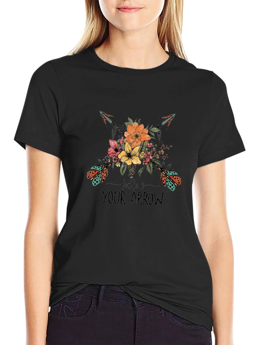 Follow Your Arrow Graphic Tee - Trendy Black T-Shirt