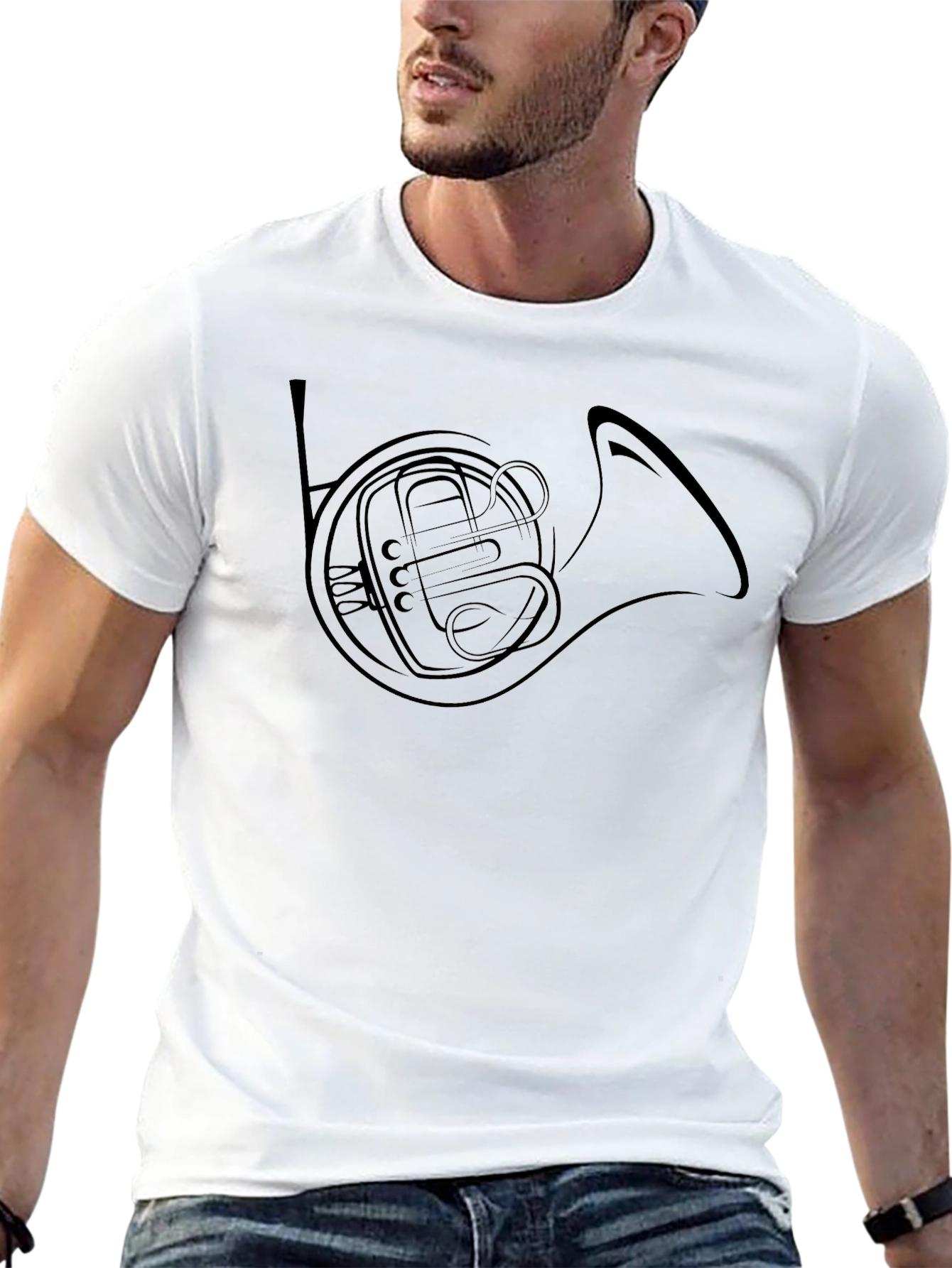 French Horn Graphic Tee - Musicians T-Shirt