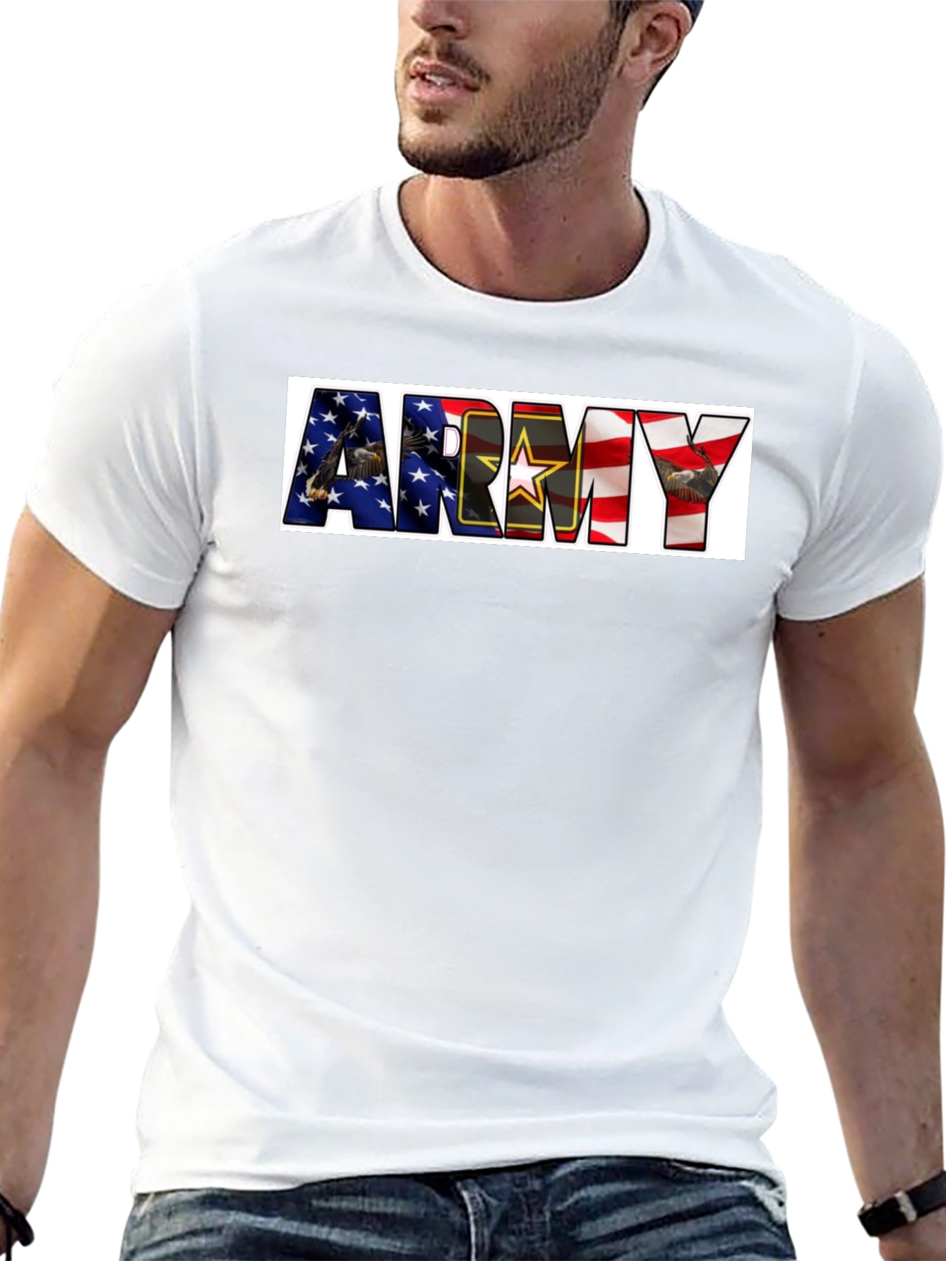 Army Graphic T-Shirt - Patriotic Design