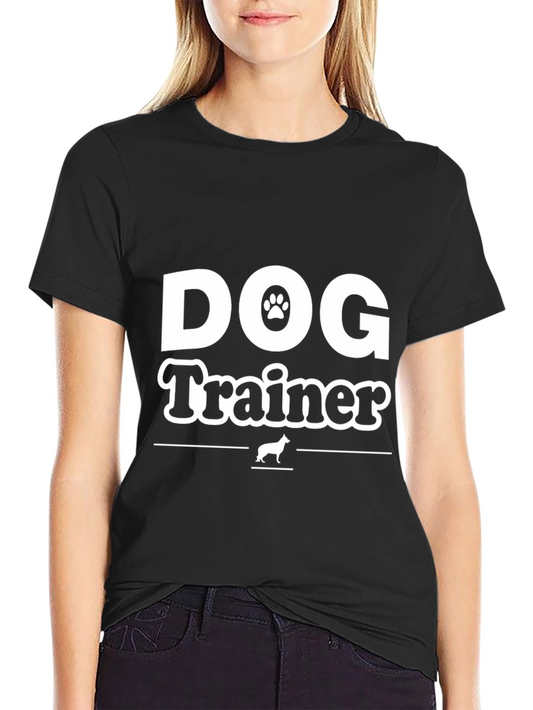 Dog Trainer Graphic Tee - Black Cotton Blend